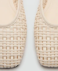 Mango Women's Braided Slingback Ballet Flats
