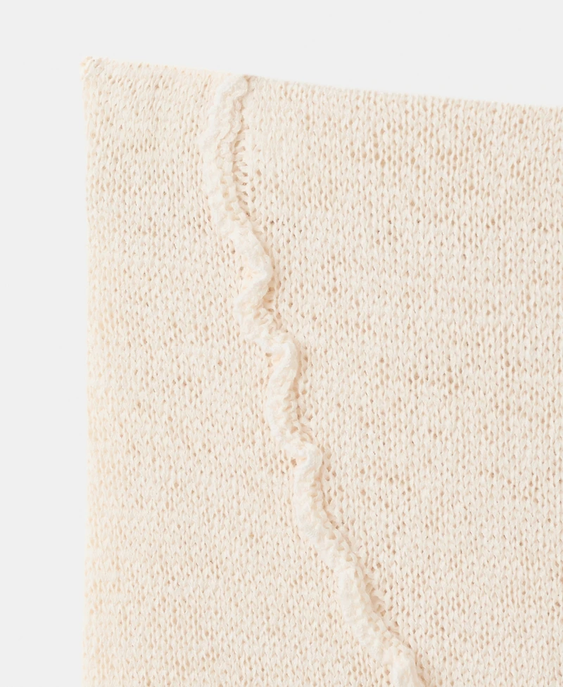 Mango Women's Wavy Stitching Detail Knit Skirt