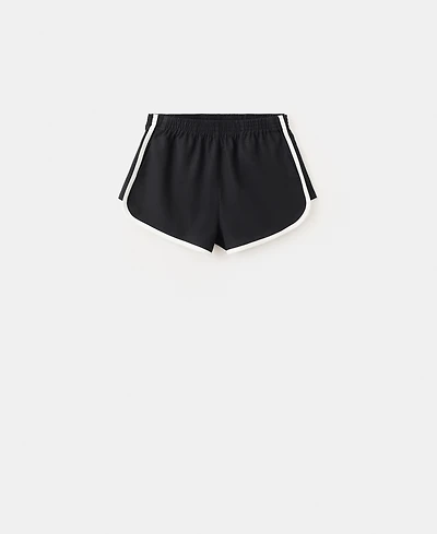Mango Women's Contrasting Stripes Linen-Cotton-Blend Shorts