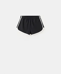 Mango Women's Contrasting Stripes Linen-Cotton-Blend Shorts
