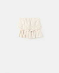 Mango Women's Embroidered Details Crinkled Top