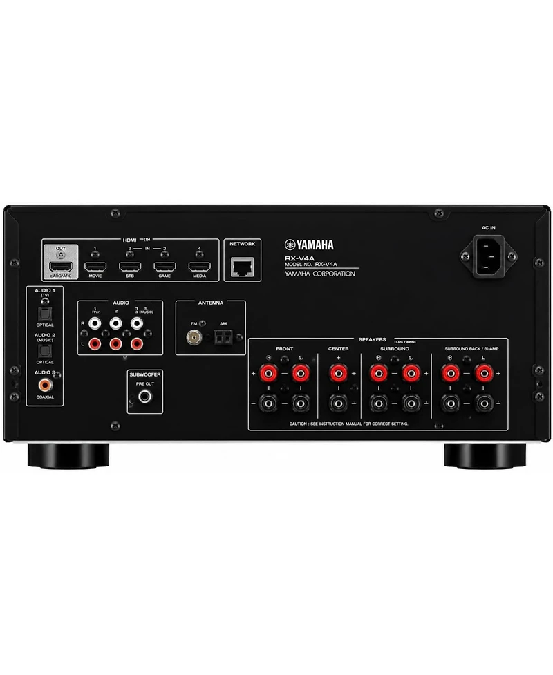 Yamaha Rx-V4A 5.2 Av Receiver with In-Wall Speaker Bundle