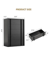 homfan 5-Drawer Nightstand for Bedroom, Modern Bedside Table with Vertical Handles, Wooden Storage Cabinet for Living Room, Entryway & Dorm