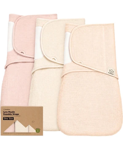 KeaBabies 3pk Lyra Muslin Swaddles for Newborns, 100% Cotton Baby Swaddle Sleep Sack 0-3 Months Girls, Boys