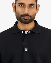 Hugo by Boss Men's Dabins Long-Sleeve Textured Interlock Fabric Polo