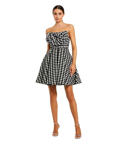 Mac Duggal Women's Boucle Strapless Mini Dress With Bow