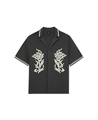 Reiss Men's Folia Floral-Embroidered Knitted Shirt