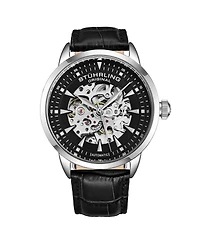 Stuhrling Men s Automatic Skeleton Watch 44mm Leather Strap