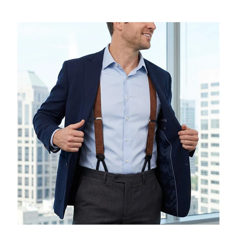 Trafalgar Bradford Neat Square Silk Formal End Suspenders