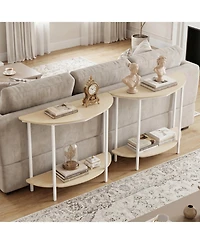 Slickblue Half Moon Entryway Console Table with Storage