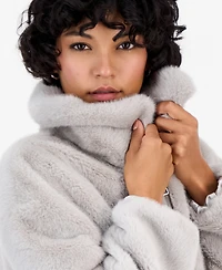 CeCe Petite Faux Fur Bomber Jacket