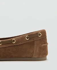 Mango Women's Suede Boat Shoes