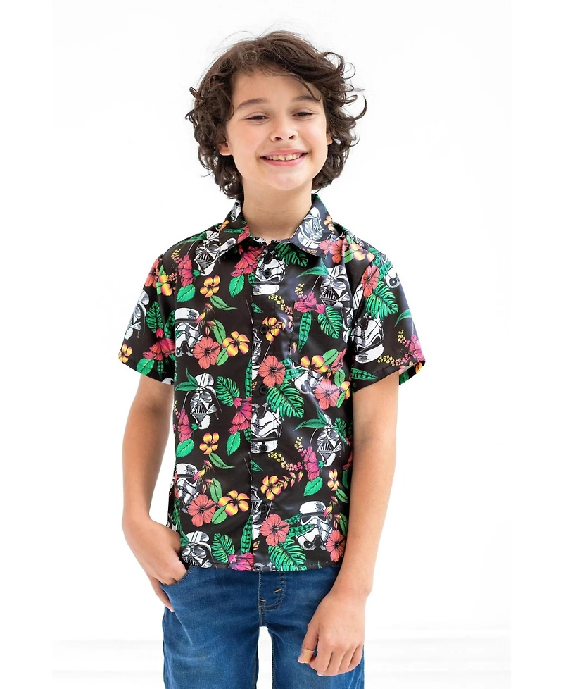 Star Wars Boy's (6-20) Hawaiian Button Down Shirt