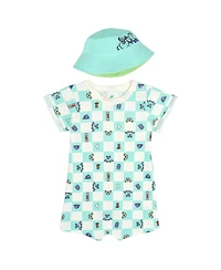 Monsters Inc. Baby Boys' 2-Piece Romper and Bucket Hat Set