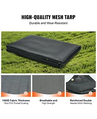 Vevor Dump Truck Tarp Mesh Tarp Pvc 18oz Double Pocket Trailer Shade