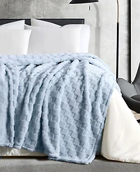 Sanctuary Jacquard Sherpa Soft Blanket, Twin