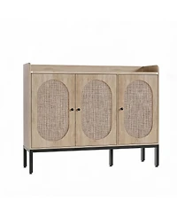 Homfan Rattan Shoe Cabinet with 3 Flip Doors – 8-Tier Freestanding Shoe Storage with Adjustable Shelves, Large Capacity Organizer