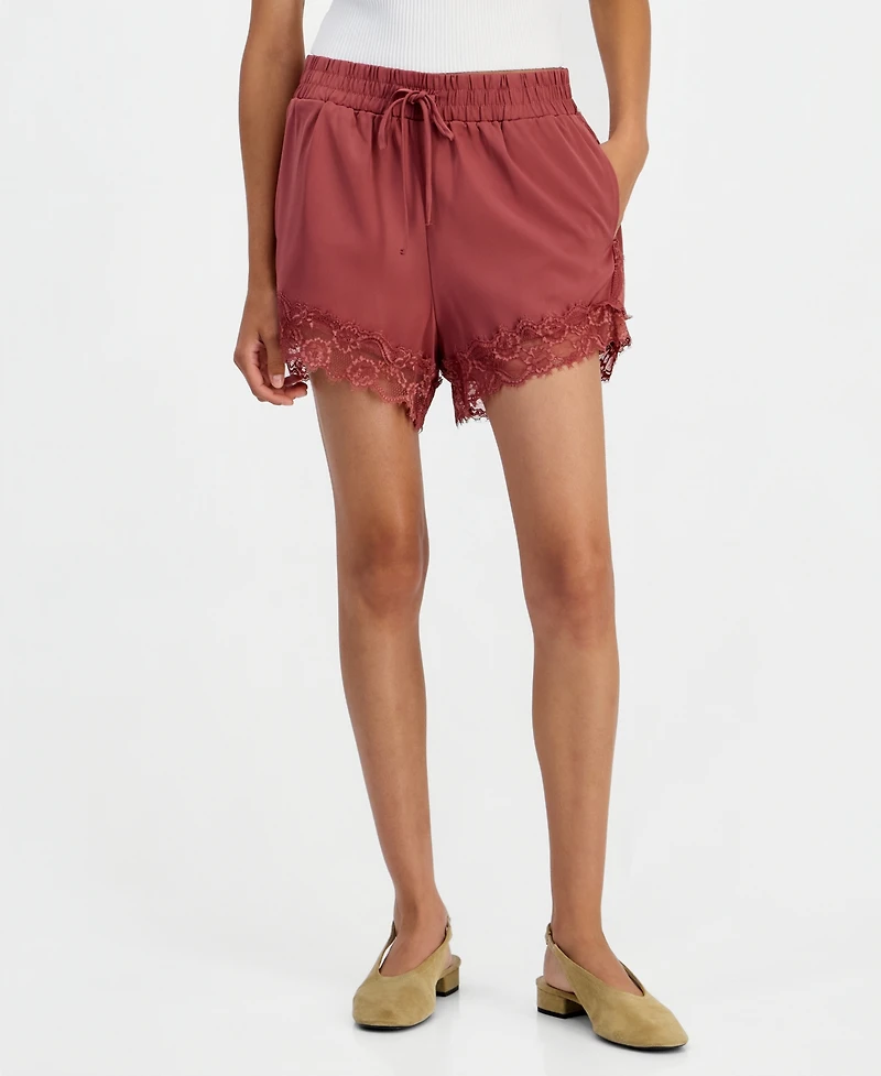 And Now This Women's Pull-On Satin Lace Shorts, 1-5/8" Inseam, Macy's Exclusive