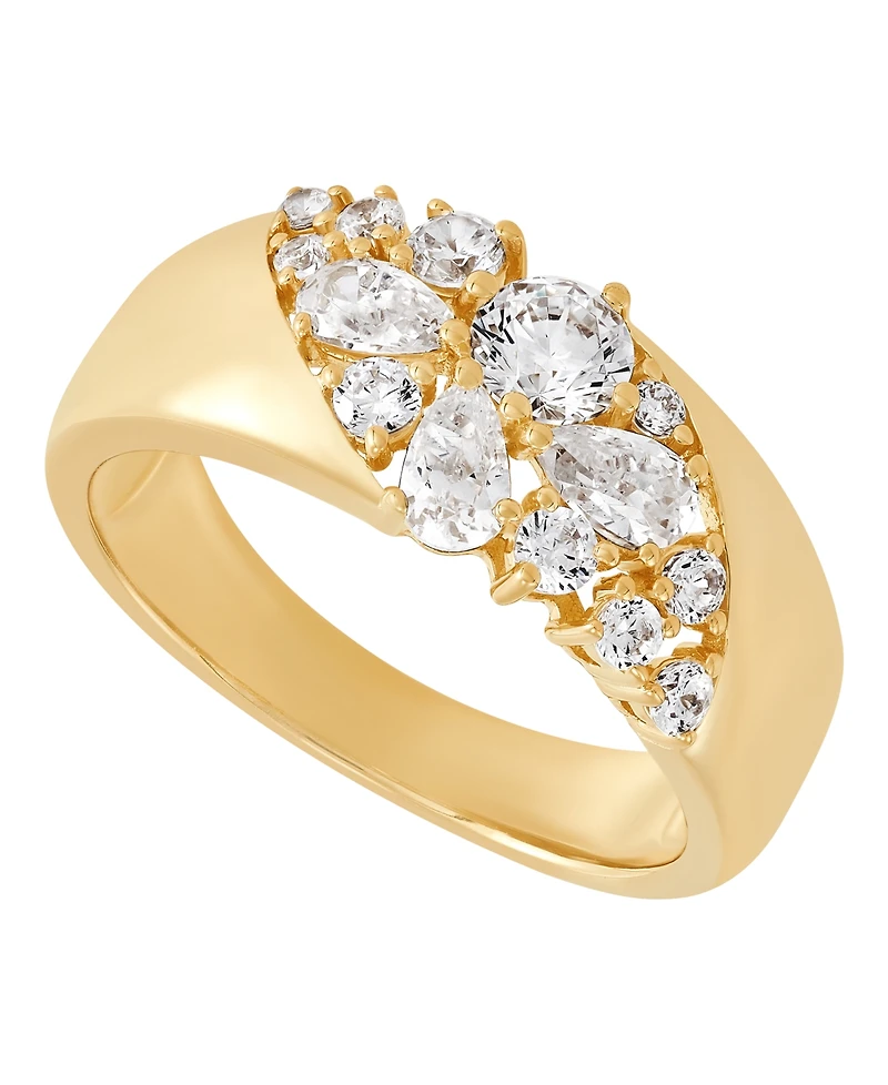 Macy's Lab-Grown White Sapphire (1-5/8 ct. t.w.) Band Ring in 14k Yellow Gold-Plated Sterling Silver