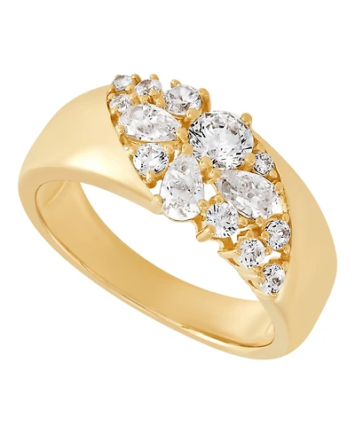 Macy's Lab-Grown White Sapphire (1-5/8 ct. t.w.) Band Ring in 14k Yellow Gold-Plated Sterling Silver
