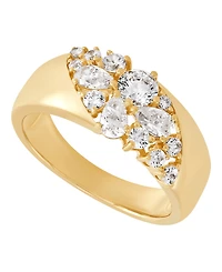 Macy's Lab-Grown White Sapphire (1-5/8 ct. t.w.) Band Ring in 14k Yellow Gold-Plated Sterling Silver