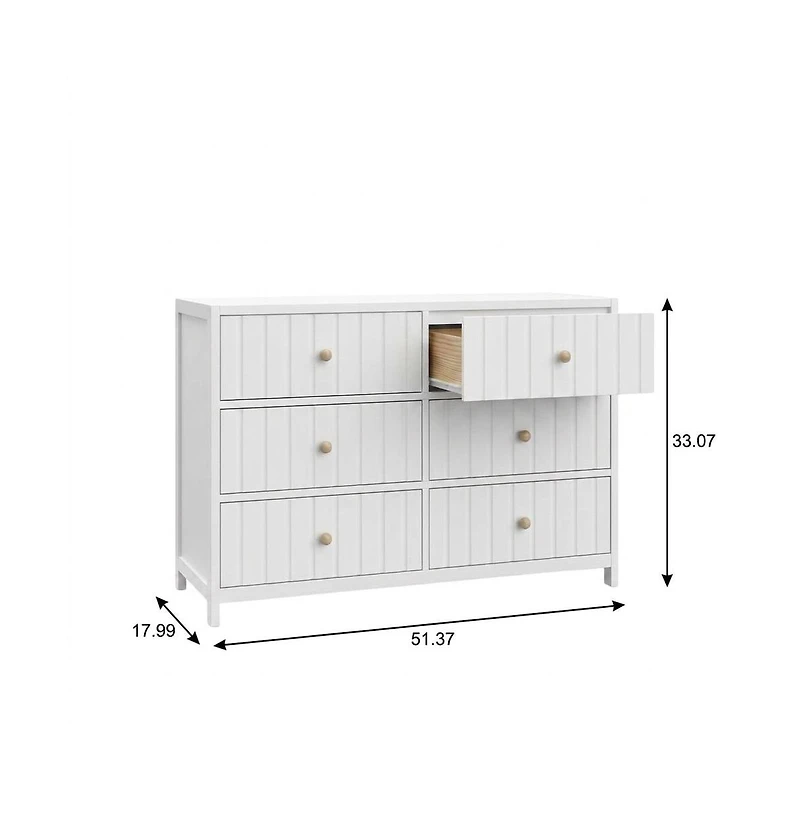 Graco Teddi 6 Drawer Double Dresser (White)