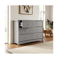 Storkcraft Crescent 6 Drawer Double Dresser (Pebble Gray)