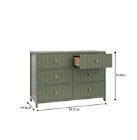 Graco Teddi 6 Drawer Double Dresser (Olive)