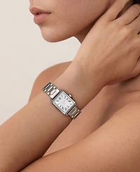 Adornia Women's Silver Berlin White Face Watch