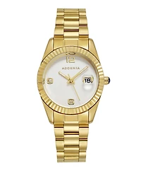 Adornia Women's Gold Rome White Face Watch