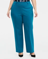 Kasper Plus Audrey Pull-On Mid-Rise Trousers