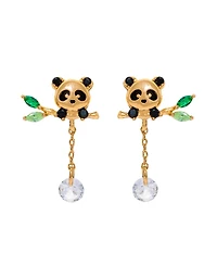 Girls Crew Crystal Lucky Panda Dangle Earrings