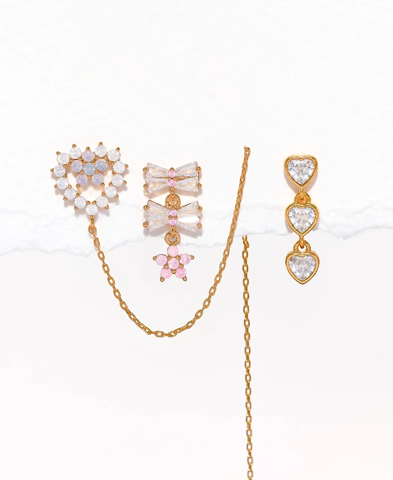 Girls Crew Crystal Heartstring Threader Earrings