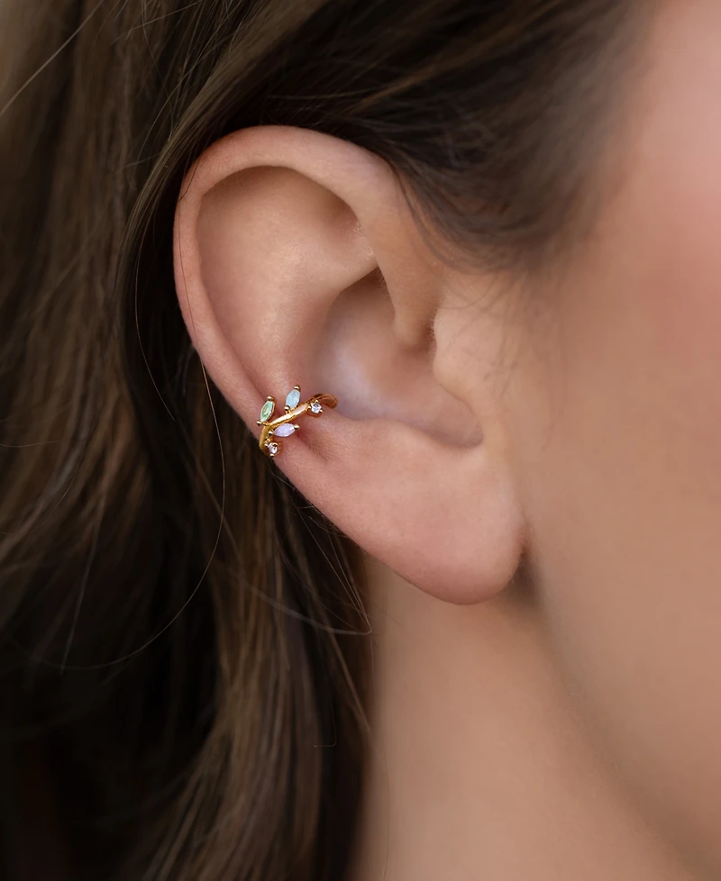 Girls Crew Crystal Pastel Leaf Ear Cuff
