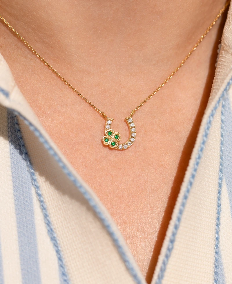 Girls Crew Gold-Plated Crystal Lucky Charm Necklace