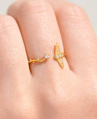 Girls Crew Crystal Stingray Adjustable Ring