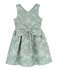 Rare Editions Girls' 7-16 Brocade Large Bow Sleeveless Dress