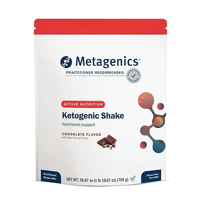 Metagenics Ketogenic Shake Keto Protein Powder Low Carb, Sugar Free, Gluten Free Meal Replacement 25 Vitamins Chocolate 14 Servings