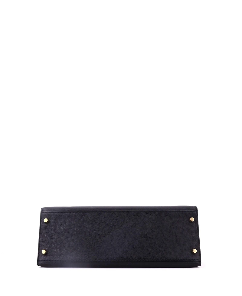 Pre-Owned HERMES Kelly 32 Handbag Black Epsom with Gold Hardware