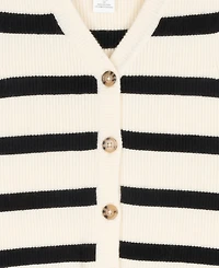 Tween Diva Girls' 7-12 Striped Sweater Vest, Pleated Skort with Belt and Bow Hair Clip, 3-Piece Set
