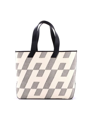 Pre-Owned HERMES 40 Cabas H en Biais Tote Canvas with Leather