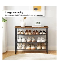 Slickblue 4-Tier Shoe Organizer Rack Adjustable for 9–12 Pairs