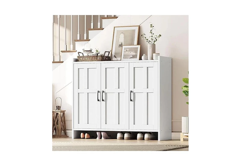Slickblue 3-Door Wooden Shoe Storage Cabinet 42.1" for Entryway