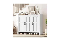 Slickblue 3-Door Wooden Shoe Storage Cabinet 42.1" for Entryway