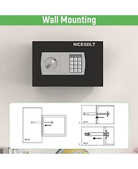 Clihome 0.43 Cu Personal Safety Box Small Fireproof Safes for Home with Lock