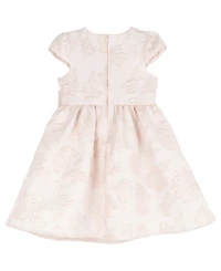 Rare Editions Girls' 2T-6X Brocade Cap Sleeve Beaded Trim Dress