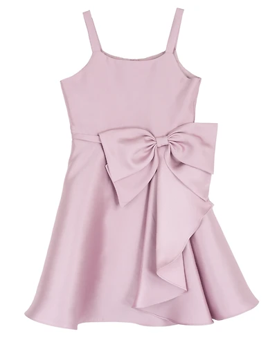 Rare Editions Girls' 7-14 Solid Mikado Cascade Bow Hi-Low Dress