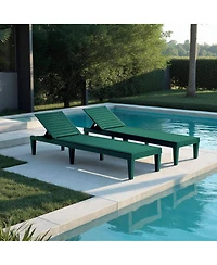 Nestl Set of Adjustable and Waterproof Outdoor Patio Chaise Lounge Chairs