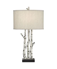 John Timberland Woodland 30" Tall Faux Birch Tree Large Farmhouse Rustic End Table Lamp Single Living Room Bedroom