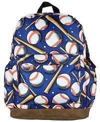 Intimo Batter Up 16 Inch Backpack Baseball and Bats All Over Print School Book Bag